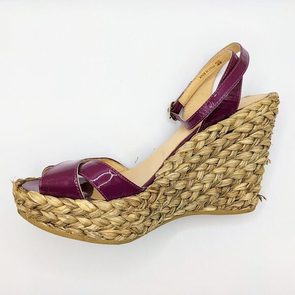 Women's LK Bennett Espadrille Rope Wedge Heels Purple US Sz 8 Eu Sz 39 - Picture 4 of 9